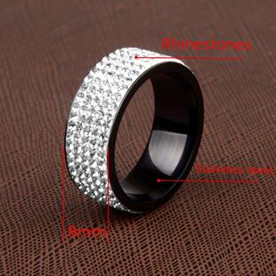 Black Punk Blue Men Ring Steel Stainless Rock Quality High