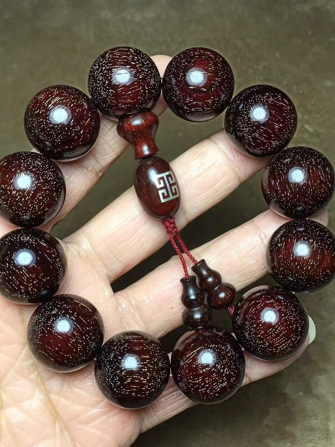 【陌若】小叶紫檀2.0金星佛珠文玩手串念珠手链趣味收藏送礼盘玩