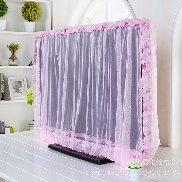 电视机防尘罩套布艺蕾丝家用42寸电视罩55寸65寸台式壁挂曲屏盖巾