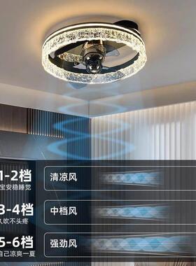 【冰裂纹美观卧】吊扇室灯现代轻奢饭厅高端智云美特朗能吊灯扇冰