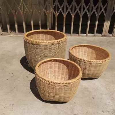 手工竹编筐弄农家乐大竹筐篓子超市饭店展示收纳箩筐晒茶叶竹篮筐