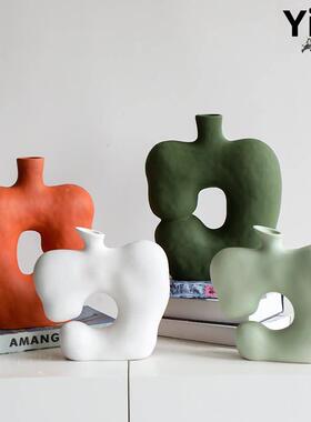 Wabi-Sabi风格创意陶瓷饰品简约样板房售楼处装饰酒店软装饰果绿