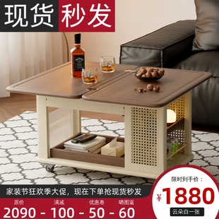 折叠茶几实木随心小推车可移动多功能小户型边几角几桌子沙发边柜