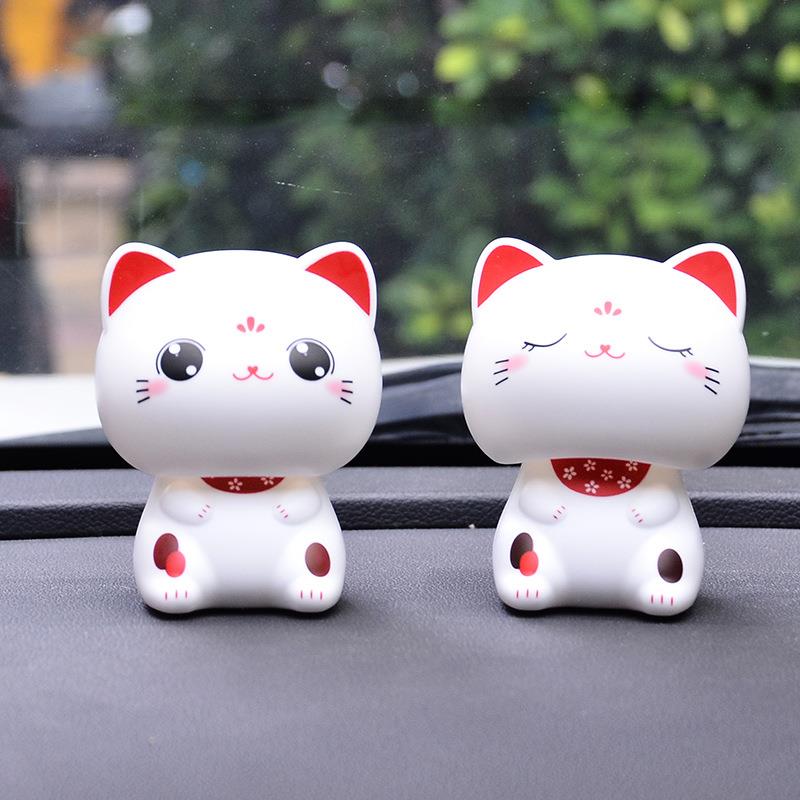 太阳能可头猫招财爱猫点大头达摩汽车爱情怎么翻译同款摆件23073.