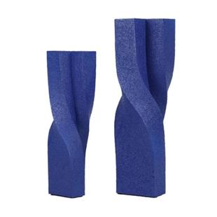 新款 扭形蓝色扭曲树脂花瓶现代创意客厅样板间酒店家居插花器摆件