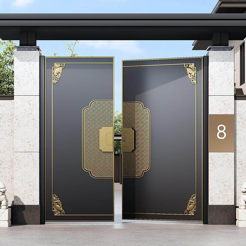 铝艺门头铁艺单双开门铝合金大门户外庭院院子自建房花园别墅门