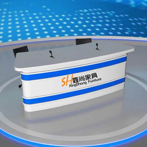 烤漆播音主播台儿童主持演讲桌学校广播桌口才培训演播新闻直播台