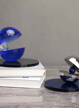 欧式创意水晶河蚌艺术桌面摆件样板房电视柜客厅玄关家居软装饰品