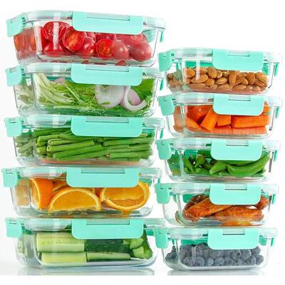 [10-Pack] Glass Food Storage Containers with Lids, Airtight,