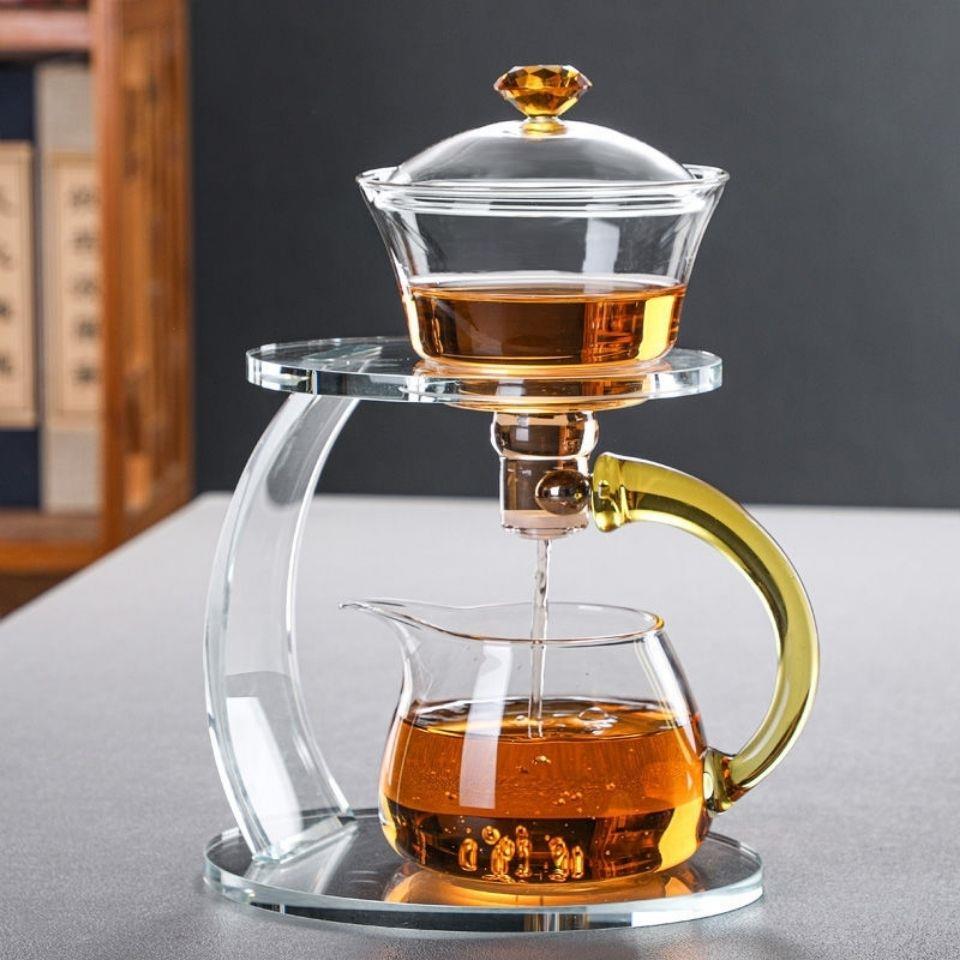 半自动泡茶玻璃茶具套组宫灯懒人功夫泡茶器家用网红玻璃茶壶套装