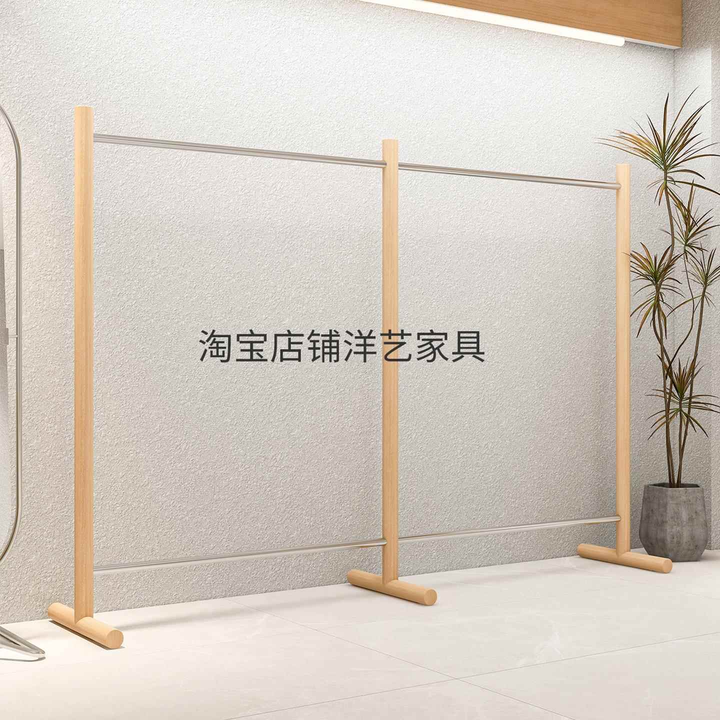 需定制服装店展示架不锈钢仿原木色落地陈列架女装买手店古风中岛