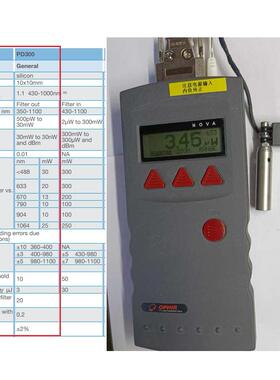进口Ophir激光功率计 NOVA表头 PD300探头 1nW-30mW量程