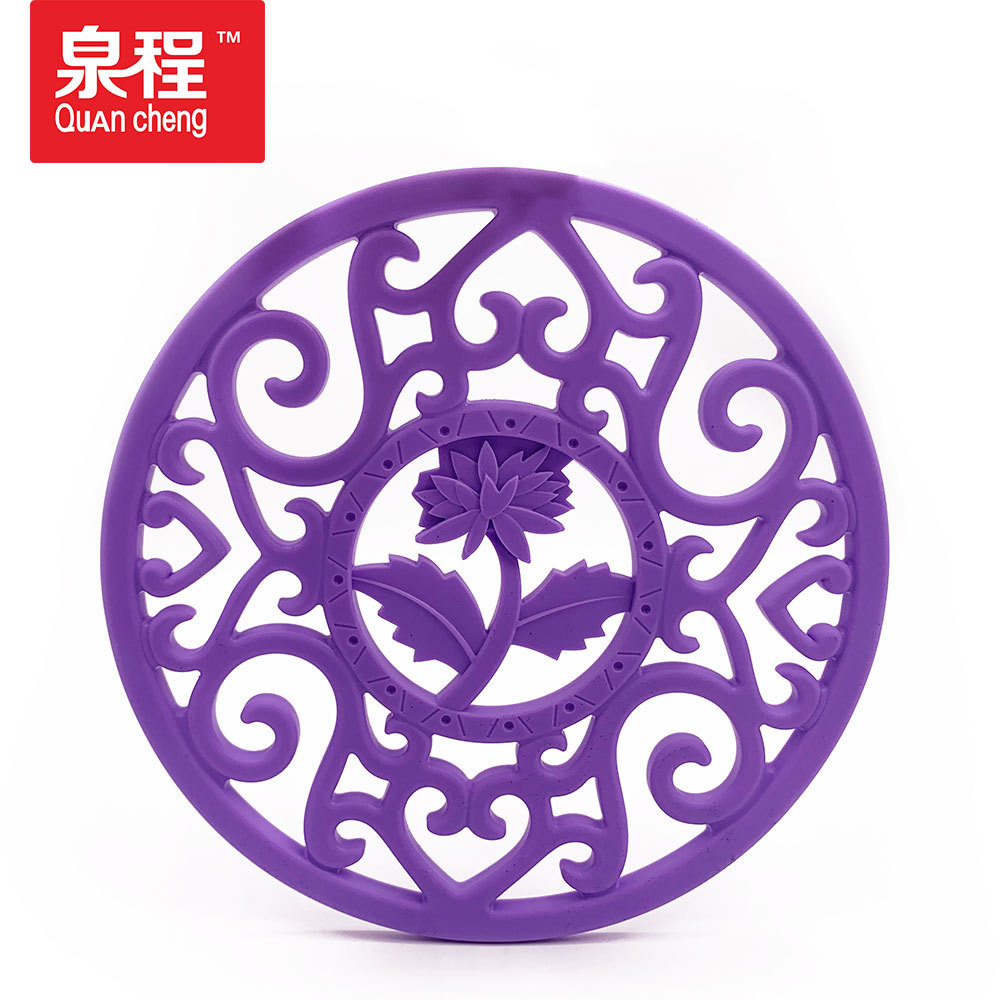 现货圆形硅胶硅胶大号隔热餐垫