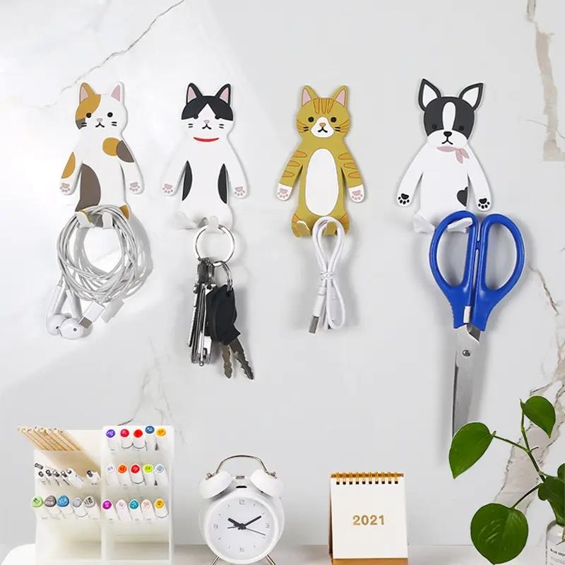 可爱毛猴子眼镜架玄关钥匙挂钩免打孔女宿舍卧室门后免钉强力黏钩