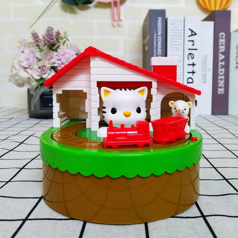 新款直销日式杂货新款猫抓老鼠存钱罐卡通儿童音乐偷钱猫咪硬币储