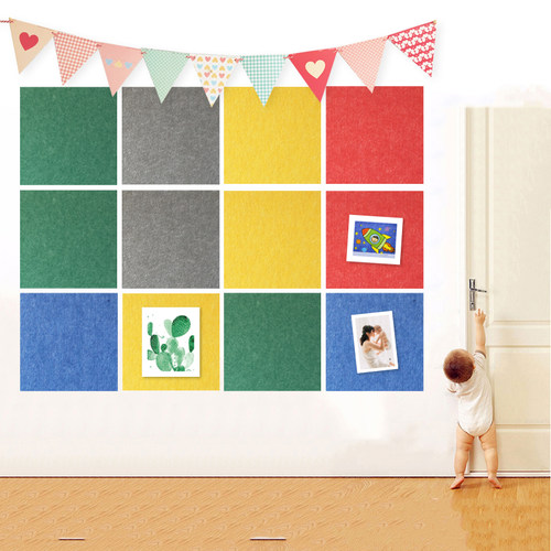 幼儿园作品展示彩色毛毡板留言板公告栏照片背景墙毡带背胶软珏沁
