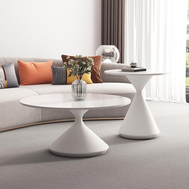 奶油风厅家用f120988小户型圆形极简意计纯客设白纯黑简约现创代