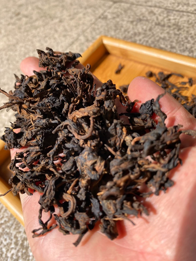 2013年易武刮風寨熟茶散茶竹筐茶400克普洱熟普 普洱茶 BUASHOP普洱老茶