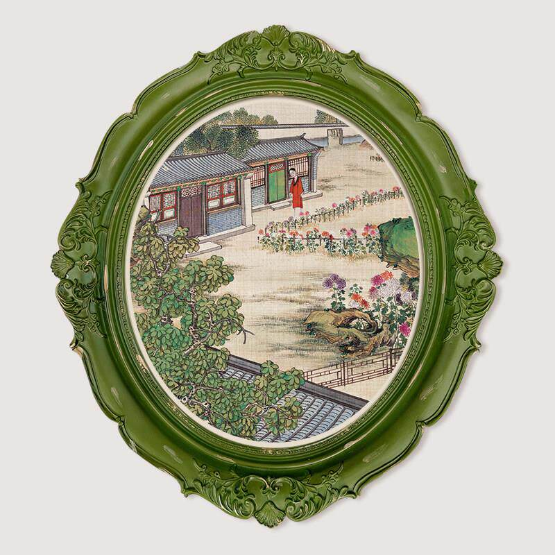 孙温红楼梦新中式覆古挂画 画法式小众艺术装饰画 画客厅餐柜壁画