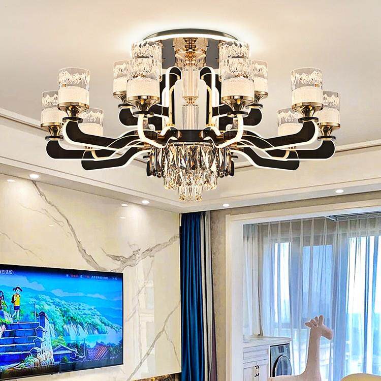 客厅吊灯水晶灯轻奢大气吸顶安装大厅灯餐厅灯具组合全屋套餐