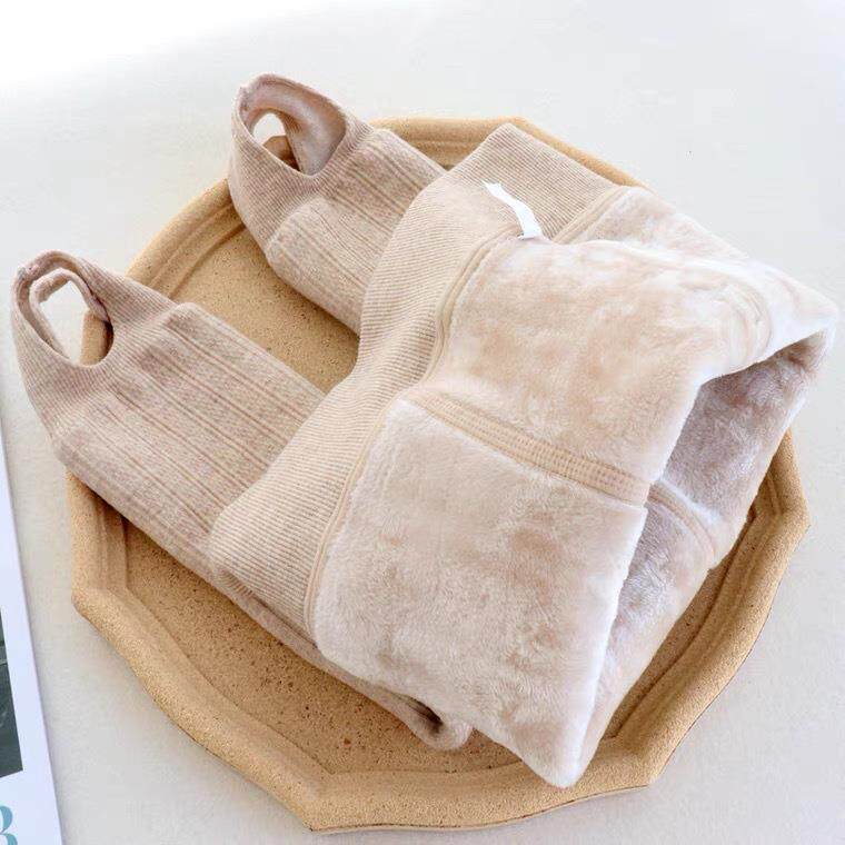 儿童加绒加厚打底裤女童保暖麻花连袜踩脚一体裤超厚不倒绒精梳棉