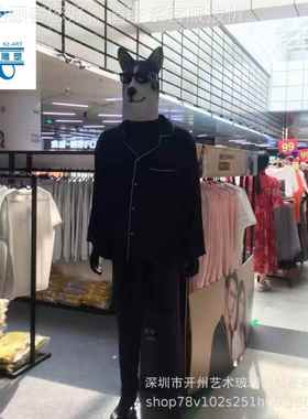 服装店29231模特道男具狗头半身人塑体装假人道具高档橱窗雕模特