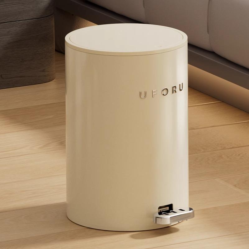 超大容量脚踏式收纳桶垃圾桶家用客厅2024新款奶油风厕所厨房带盖