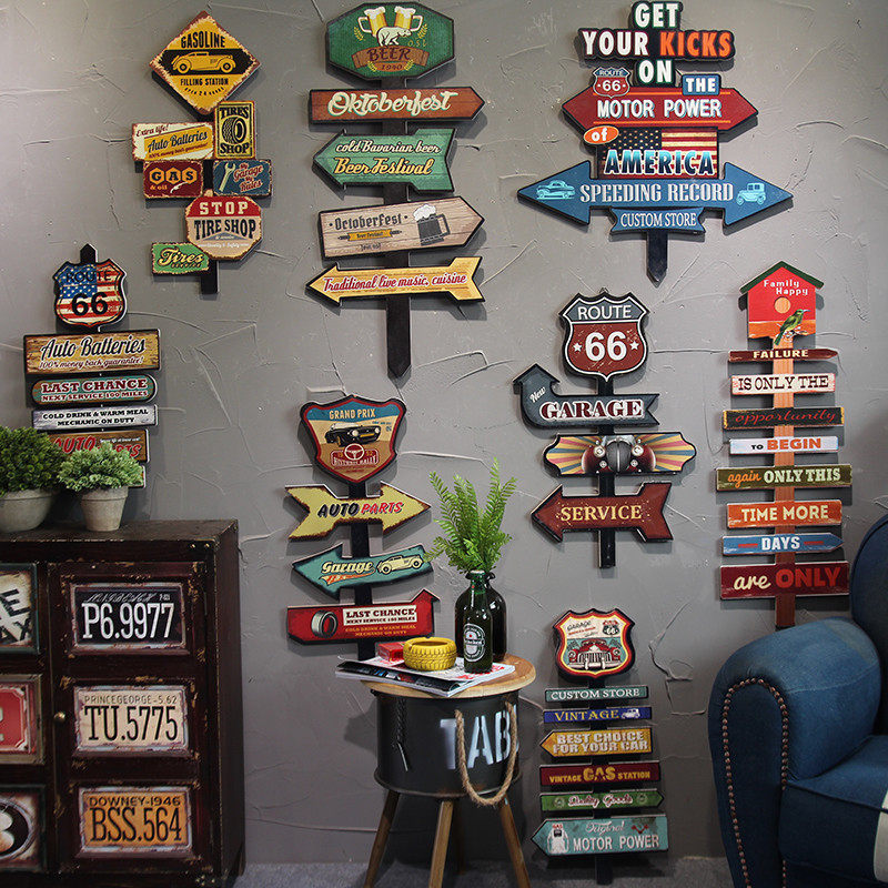 创意百搭美式复古木质工艺品指示牌壁挂壁酒吧餐厅咖啡厅墙面装饰,家居饰品,壁饰,淘宝优惠券,粉丝福利购,淘宝优惠卷