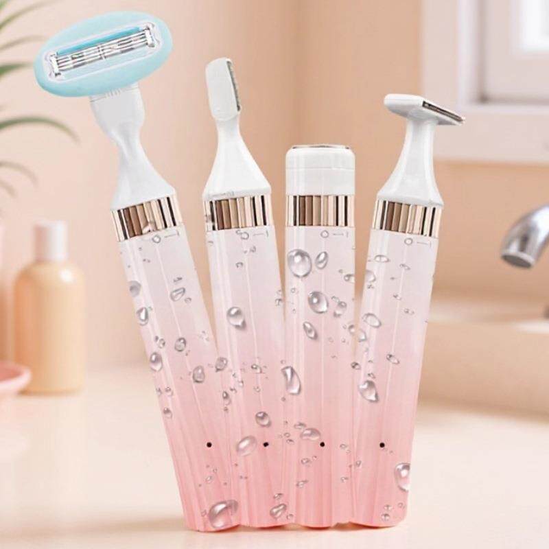 USB充电式女士剃毛器防水4合1多功能拔毛器电动脱毛器修眉仪