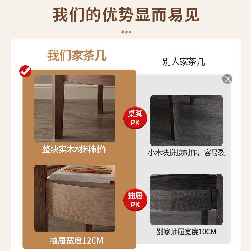 批小实木几沙发茶几客厅创圆桌意边桌简约现F97787J6代床头边柜角