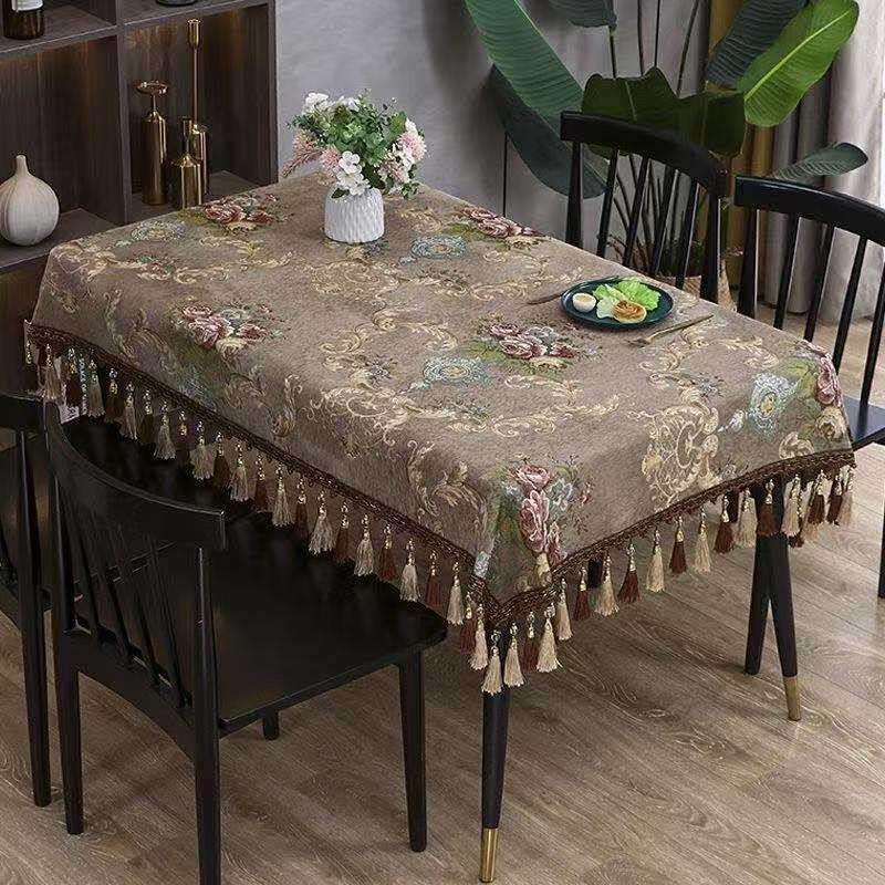 欧式茶几桌布布艺长方形客厅家用餐桌布方桌正方形台布桌垫大