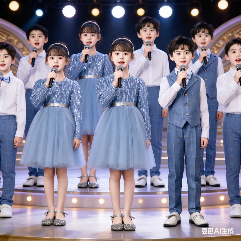 儿童演出服红色爱国诗歌朗诵小学生大合唱服装演讲男女童歌唱祖国