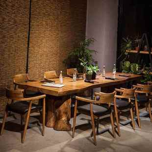 新中式茶桌椅组合loft接洽板谈茶台会议待桌子长桌DMF大桌实泡茶