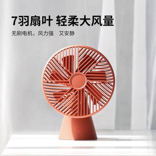 sothing向物雨林7叶充电风扇宿舍办公桌面可充电台式床头家用风扇
