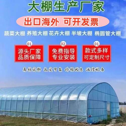 温室大棚镀锌钢管骨架支架拱杆西瓜棚简易冷棚全套蔬菜种植大棚