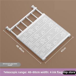 小柜子伸缩分层置物架厨房收纳杆窗户收缩隔板可调节支撑杆窄窗台