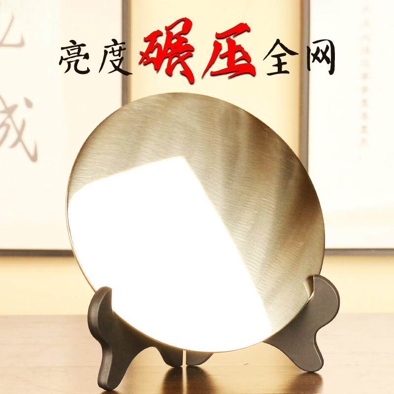 纯铜正品加厚十二生肖古铜镜大号桌面摆件纯黄铜结婚用化妆镜彷古