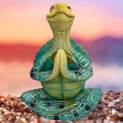 Meditation Turtle Creative Statue Garden Supplies Resin Art0