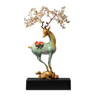 大明铜匠铜梅花鹿摆件客厅招财装饰品玄关办公室乔开业迁新居礼物