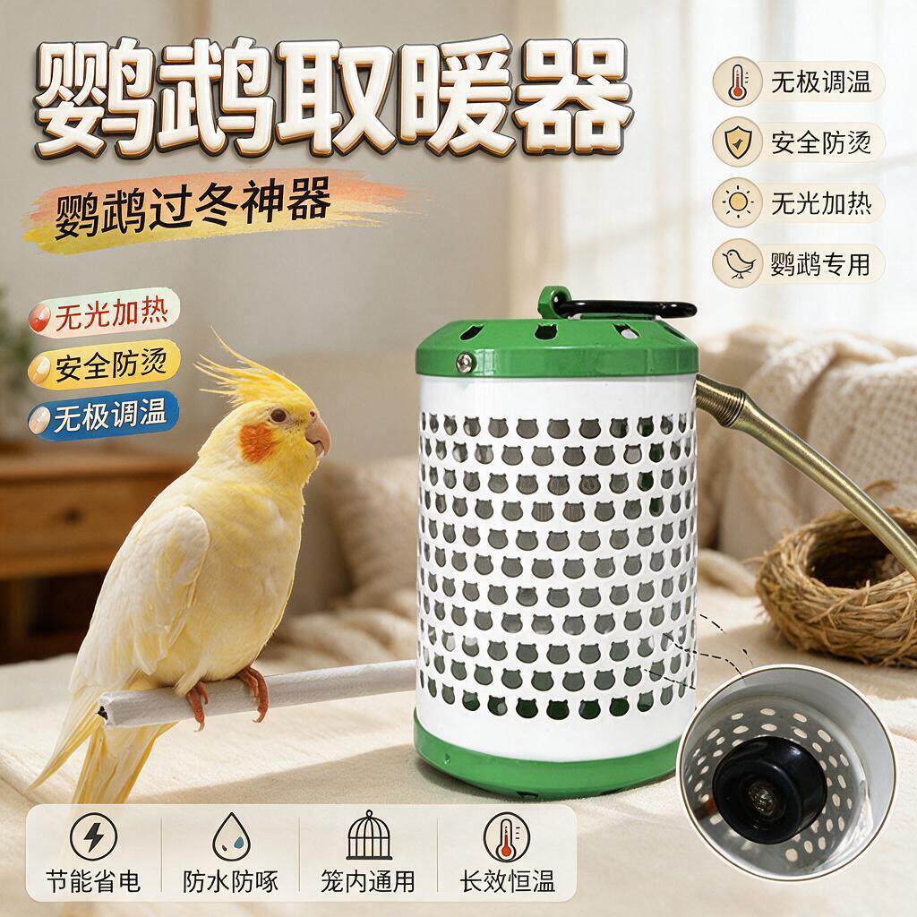 鹦鹉保温灯鸟笼专用无光陶瓷加热灯鸟类取暖灯过冬神器温控取暖器