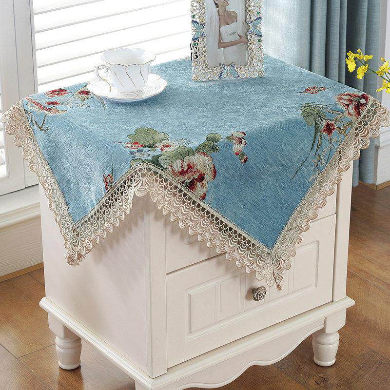 欧式床头柜盖布桌布小方巾四方保险柜罩套家用方布艺方巾盖多用
