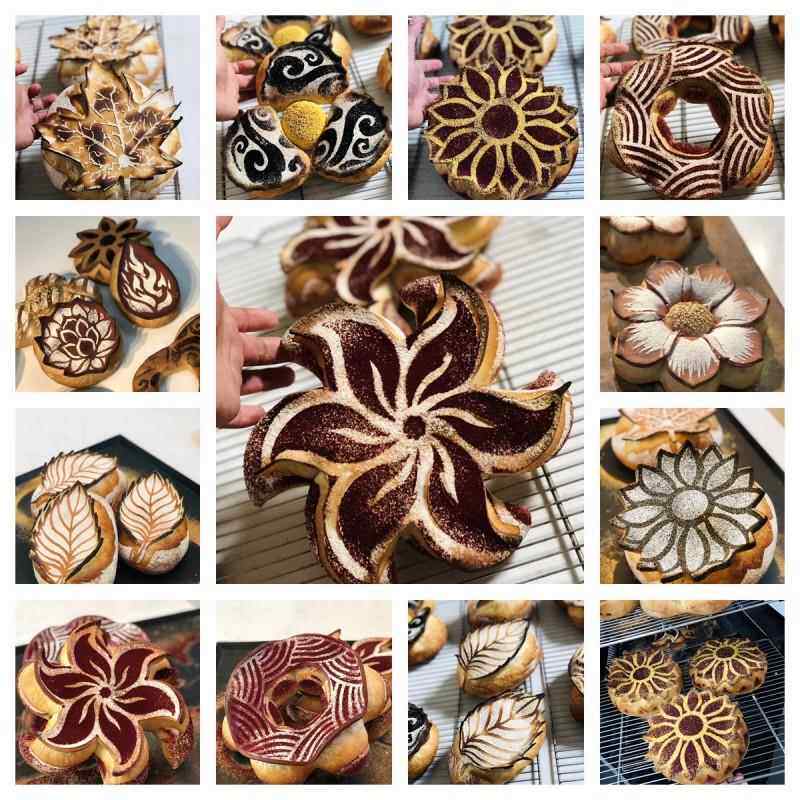 1个包邮 艺术面包造型模具软欧包印花模粉筛撒粉图案装饰面包大赛