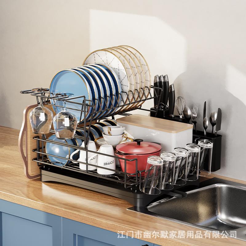厨房置物架碗碟架盘子收纳架沥水架家用多功能放碗架碗筷收纳刀架