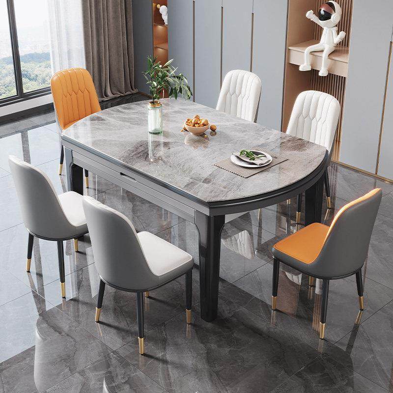 实木岩板餐桌椅组合简约现代小户型可伸缩家用长方形电磁炉餐桌子,住宅家具,岩板餐桌,淘宝优惠券,粉丝福利购,淘宝优惠卷