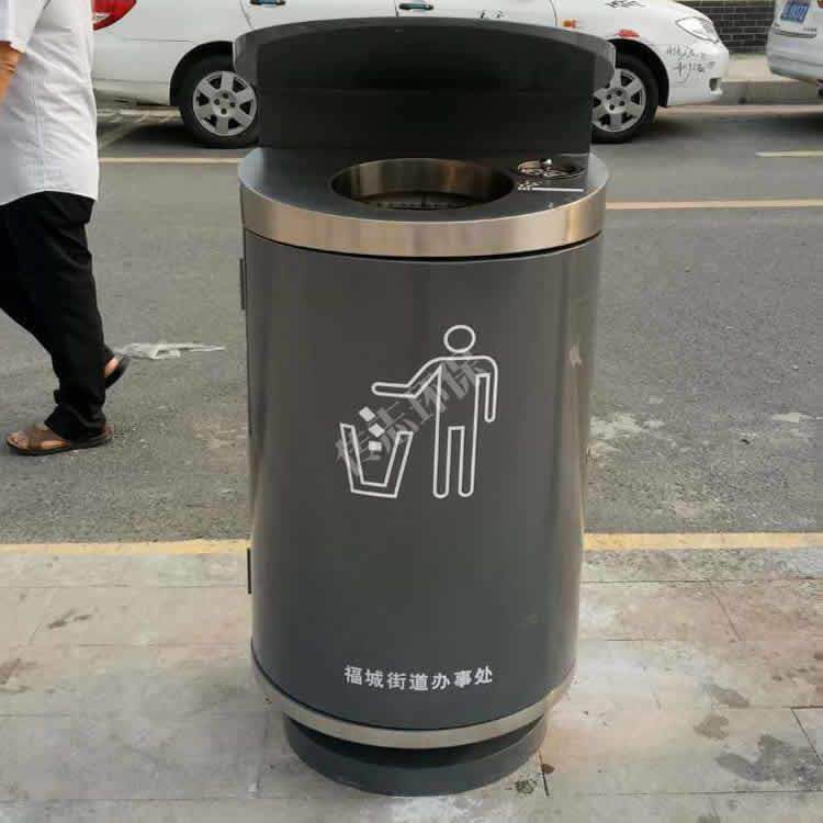 市政道路垃圾桶定制圆柱形户外其他垃圾收集容器室外钢制板果皮箱