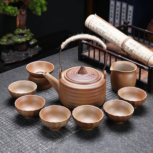 茶壶围炉煮茶露营户外陶瓷家用炭烧电热烧不烫手陶制过滤网煮茶器