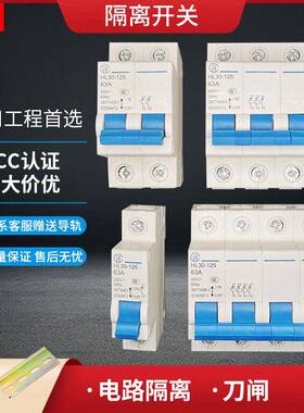 正品隔离闸刀开 关HL30-125小型隔离开 关1P2P3P4P二相三相正品