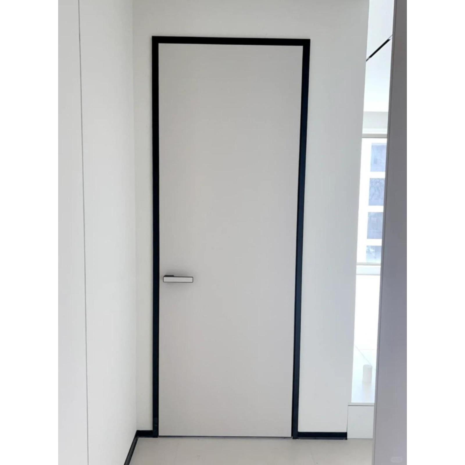 极间铝木门外开涂料门隐形卧室门暗门电视背景隐藏门无框涂料门