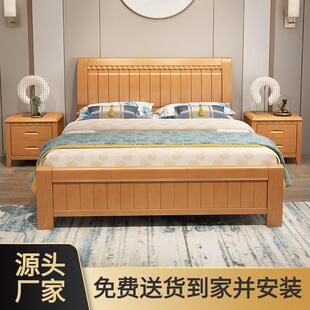 实木床1.2米0.9米宽经济型宿舍1.5米床简易出租房1.35米单人床