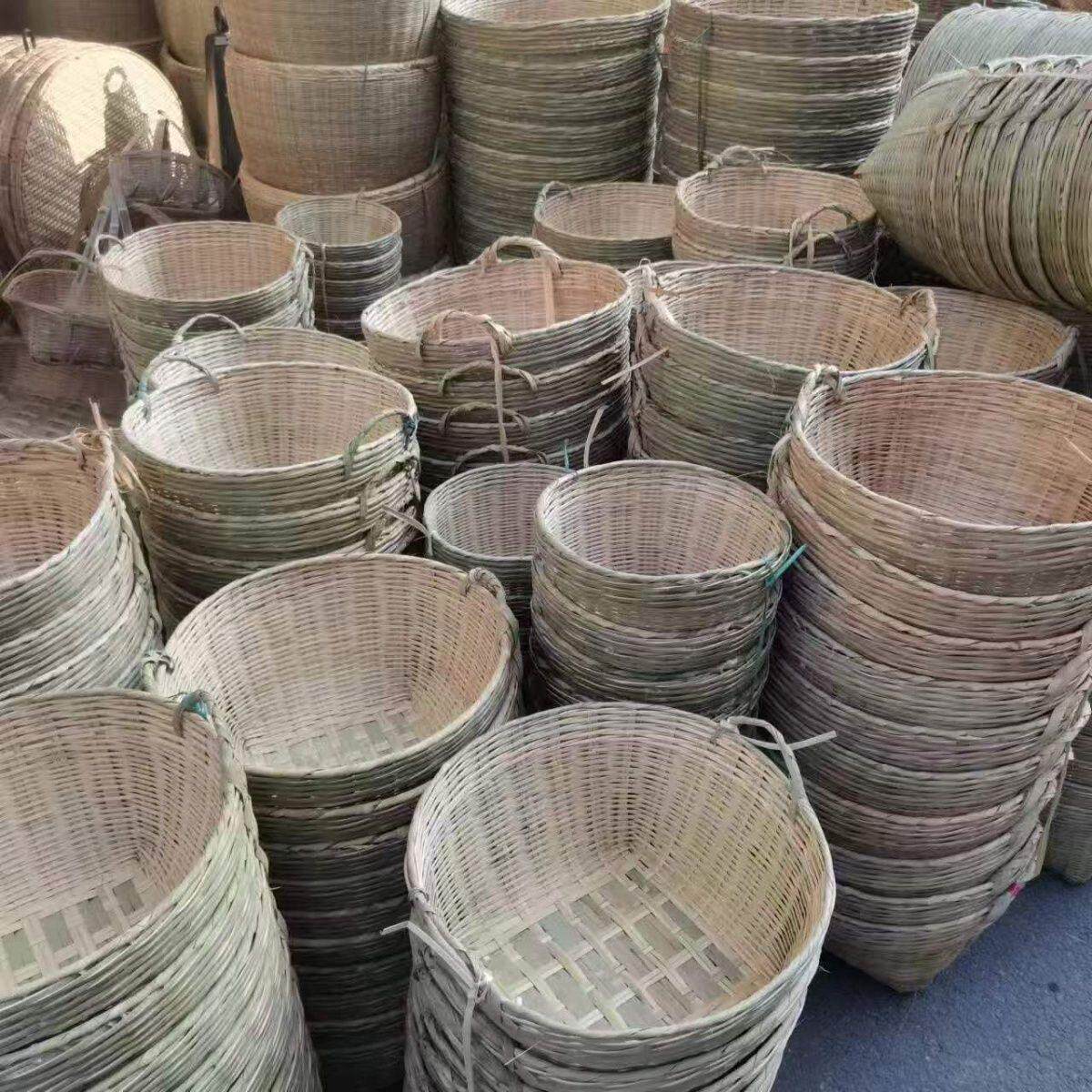 竹编制品鸡蛋收纳筐装鹅蛋鸭蛋鸡蛋盒编织篮子杂物箩筐带耳竹篓子
